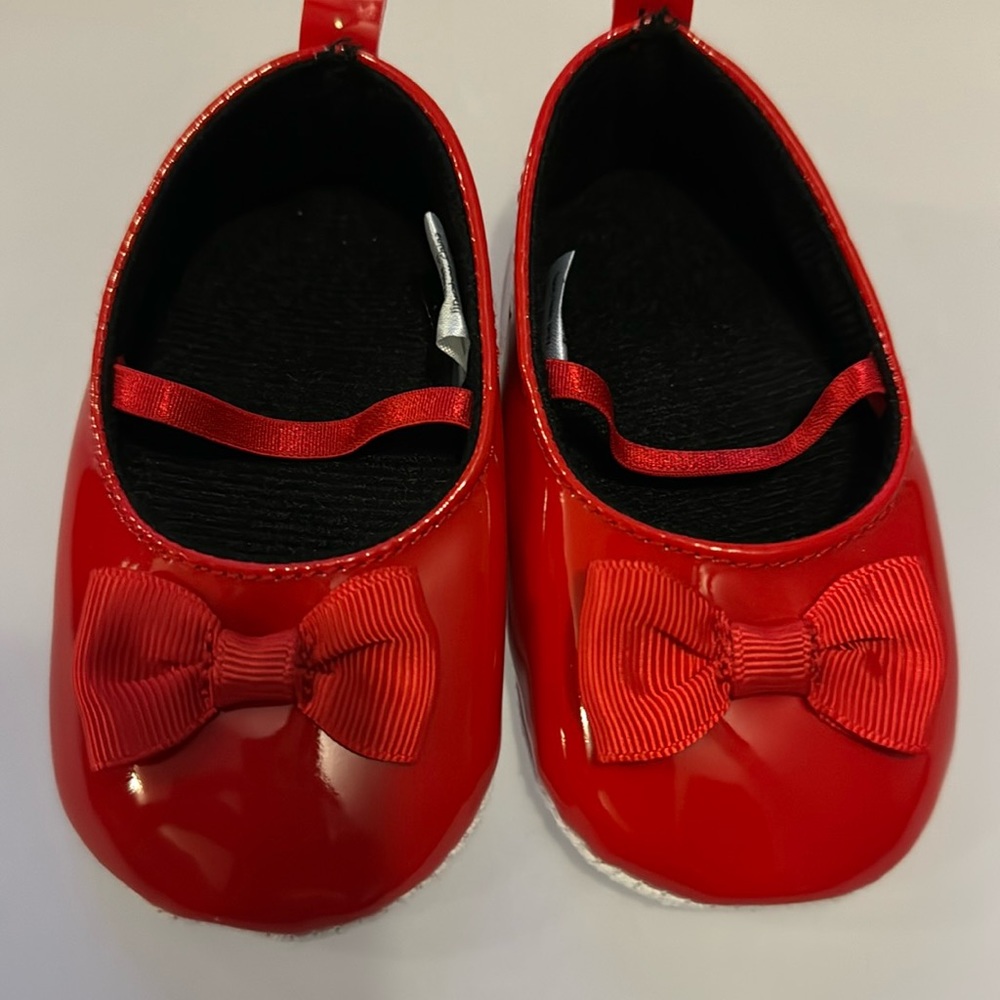 Infant size 6-12 month Red dress shoes